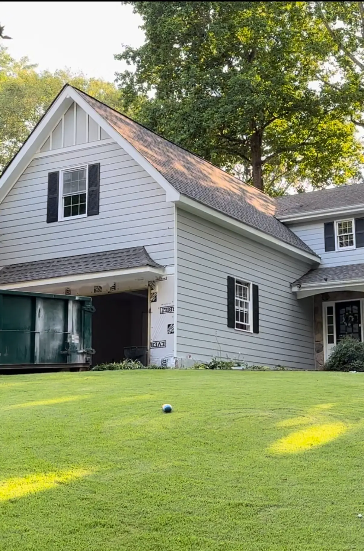 Completed garage addition with master bathroom and walk - in closet