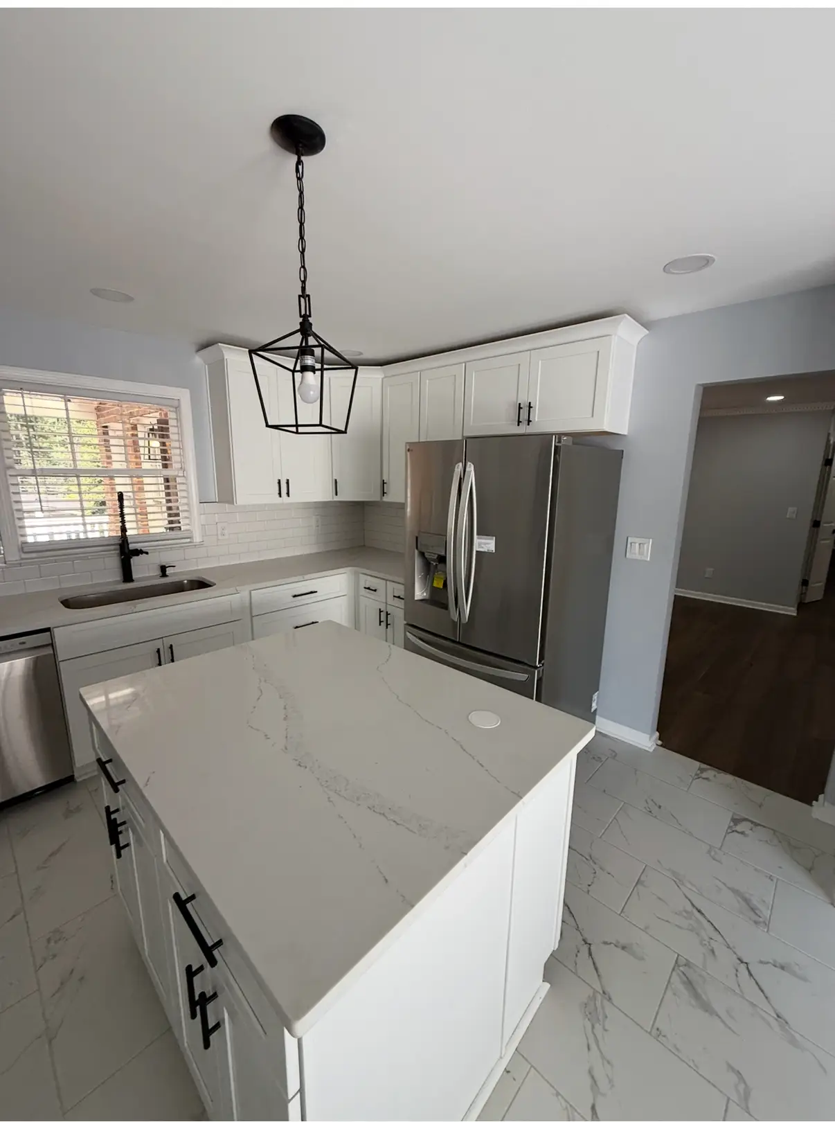 Kitchen after fire damage restoration and full renovation in Metro Atlanta