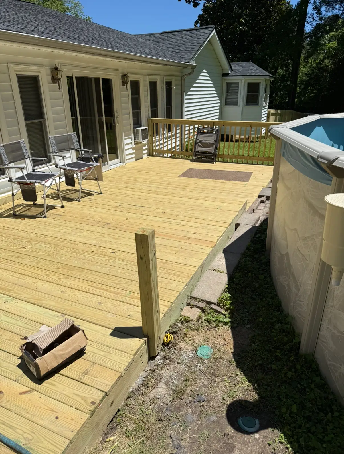 Completed deck renovation by Handz on Homes in Lithia Springs, GA