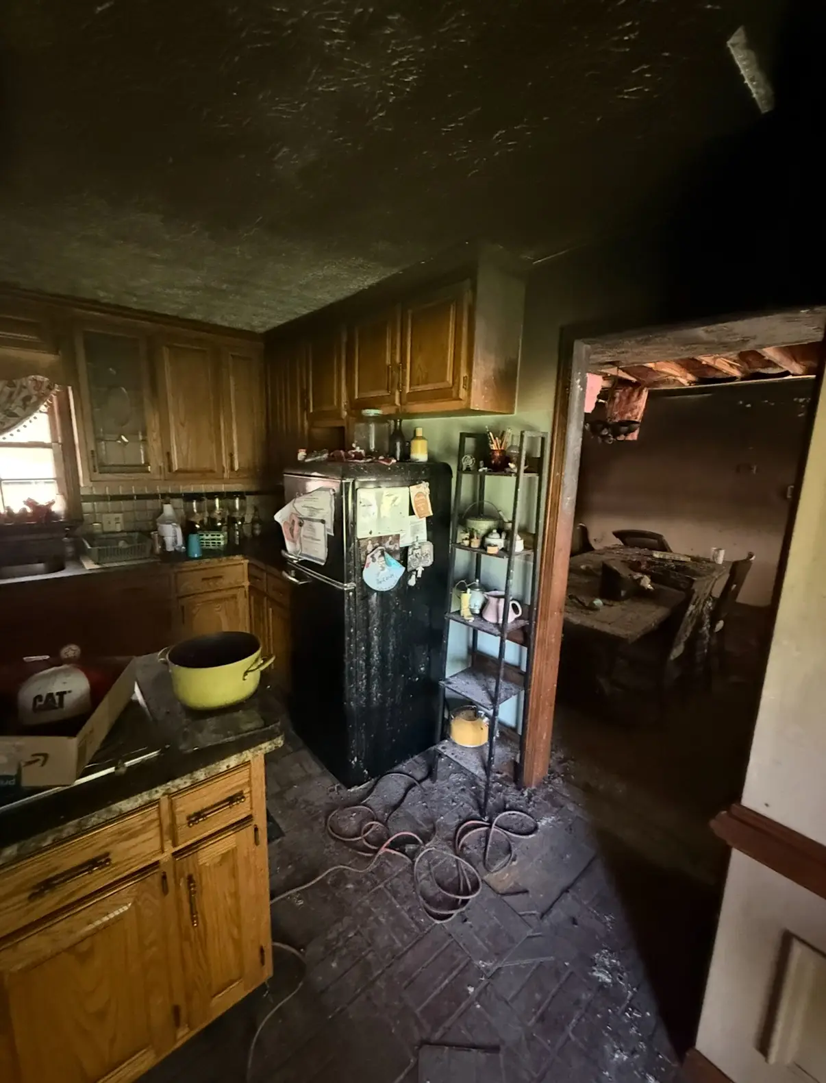Kitchen fire damage before renovation in Metro Atlanta home